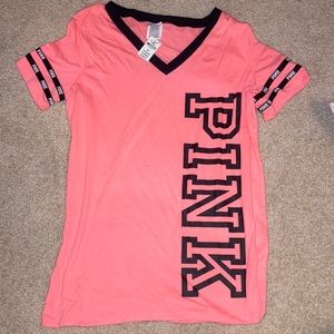 PINK coral v-neck